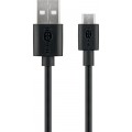 Laidas USB - micro USB (K-K) 0.5m 1.5A juodas (black) Goobay